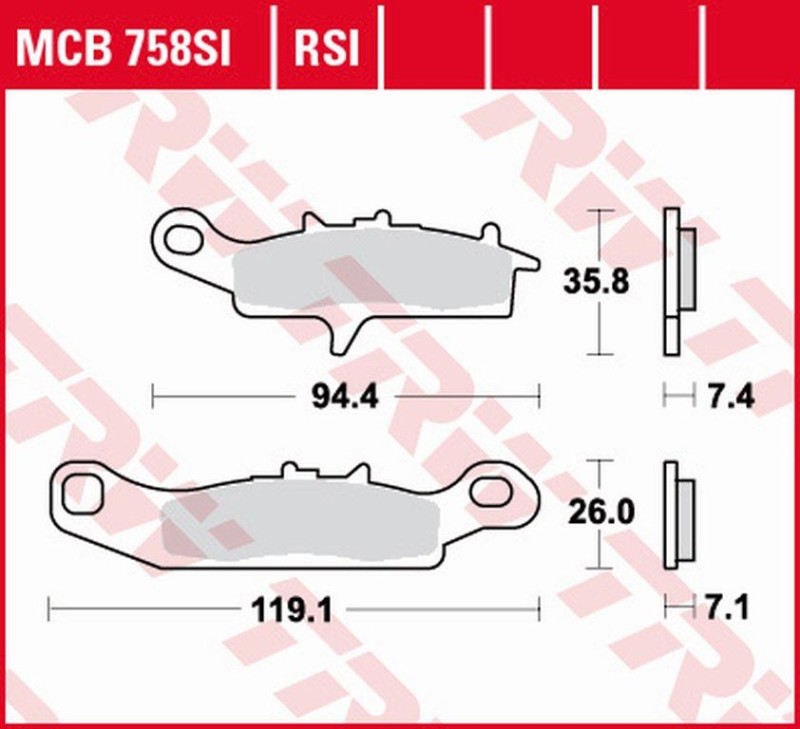 TRW ZF KLOCKI HAMULCOWE KH342 SINTER OFFROAD KAWASAKI KFX 450 / 700 04-14, KVF 700 04-06, PRZÓD (1)