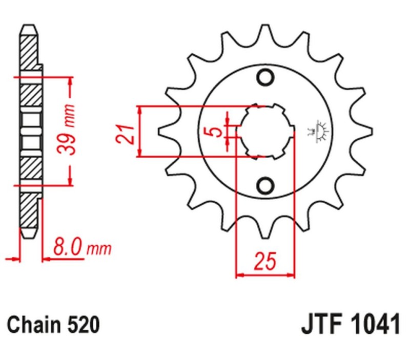 JT ZĘBATKA PRZEDNIA 2238 14 KYMCO 150 MXER / MXU '02-'15 (223814JT) (ŁAŃC. 520) (1)