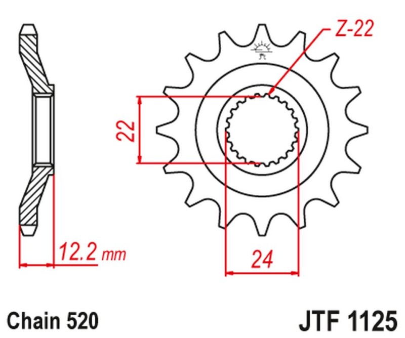 JT ZĘBATKA PRZEDNIA 405 17 APRILIA 600 '85-'87 (40517JT) (ŁAŃC. 520) (1)
