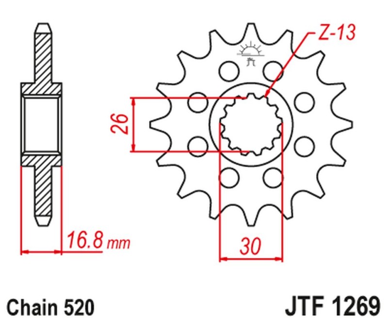 JT ZĘBATKA PRZEDNIA 347M 15 HONDA CBR 600/900/929/954/1000, VTR 1000 SP1/2 (347M15JT) (ŁAŃC. 520) KONWERSJA (1)