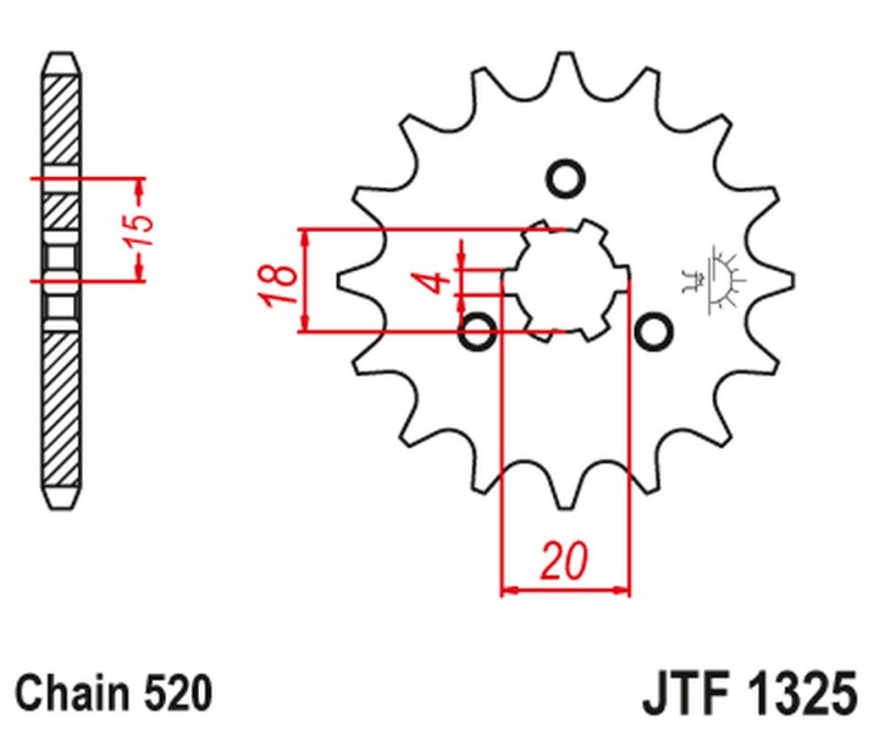 JT ZĘBATKA PRZEDNIA 2056 12 HONDA ATC 185/200 '80-86' (205612JT) (ŁAŃC. 520) NA ZAMÓWIENIE (1)