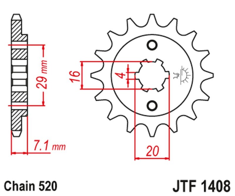JT ZĘBATKA PRZEDNIA 422 15 SUZUKI RV200 VAN VAN '15-19',TSR200 (TS) '90-92' (42215JT) (ŁAŃC. 520) (1)