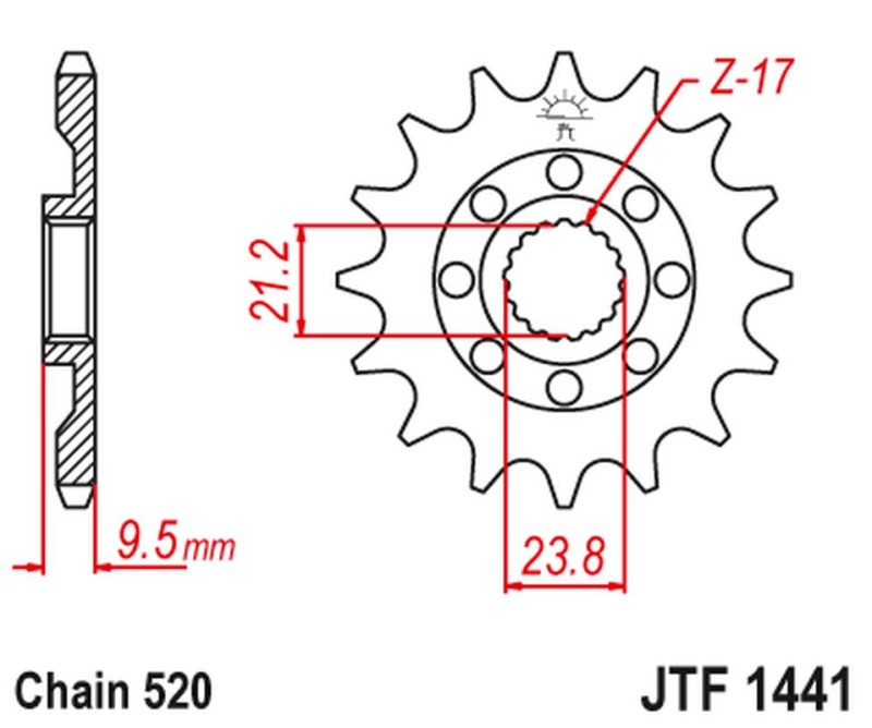 JT ZĘBATKA PRZEDNIA 2133 15 SUZUKI RMZ 450 '05-'12 (213315JT) (ŁAŃC. 520) (1)