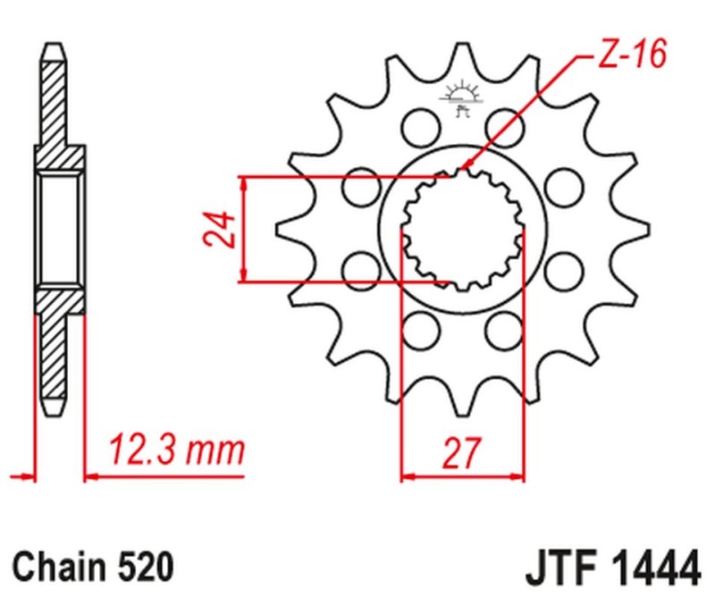 JT ZĘBATKA PRZEDNIA 2310 16 SUZUKI GSXR 1000 '17-20' (231016JT) (ŁAŃC. 520) KONWERSJA (1)