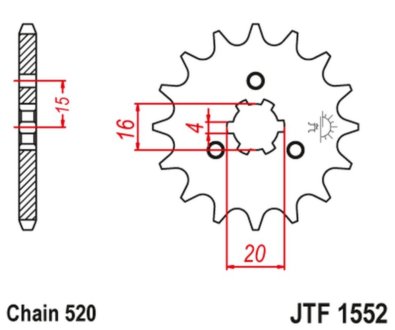 JT ZĘBATKA PRZEDNIA YAMAHA YTM 200 '83-85' ( (ŁAŃC. 520) NA ZAMÓWIENIE (1)