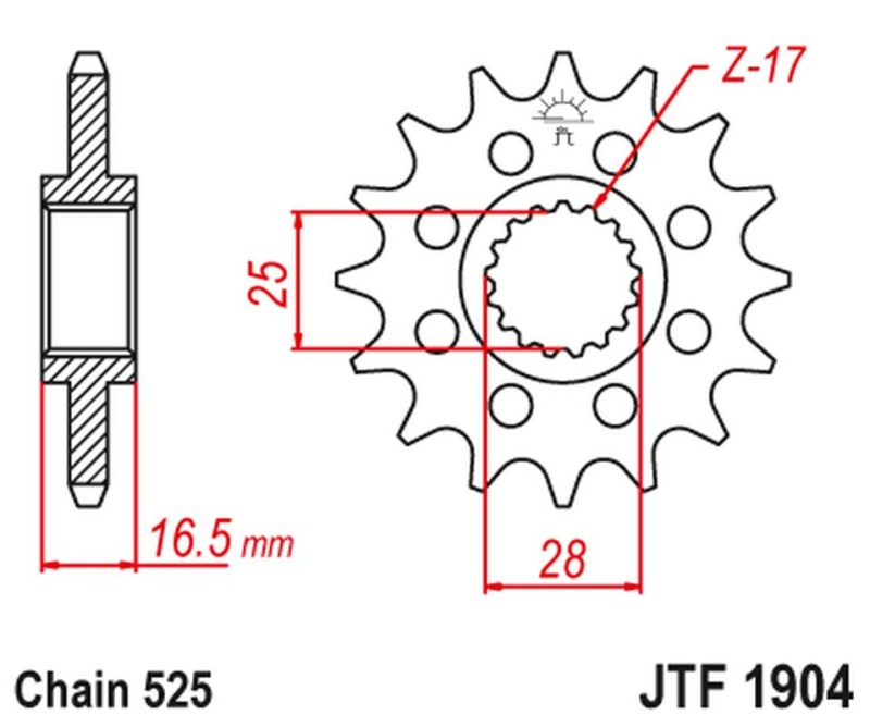 JT ZĘBATKA PRZEDNIA 2147 15 KTM 950/990/1050/1090/1190/1290 03-24 (214715JT) (ŁAŃC. 525) (1)