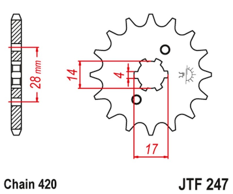 JT ZĘBATKA PRZEDNIA 261 13 HONDA C 50 CUB (26113JT) (ŁAŃC. 420) (1)