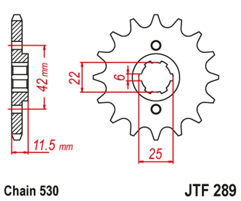 JT ZĘBATKA PRZEDNIA 277 16 HONDA FT 500 '82-'84 (27716JT) (ŁAŃC. 530) (PC07) (1)