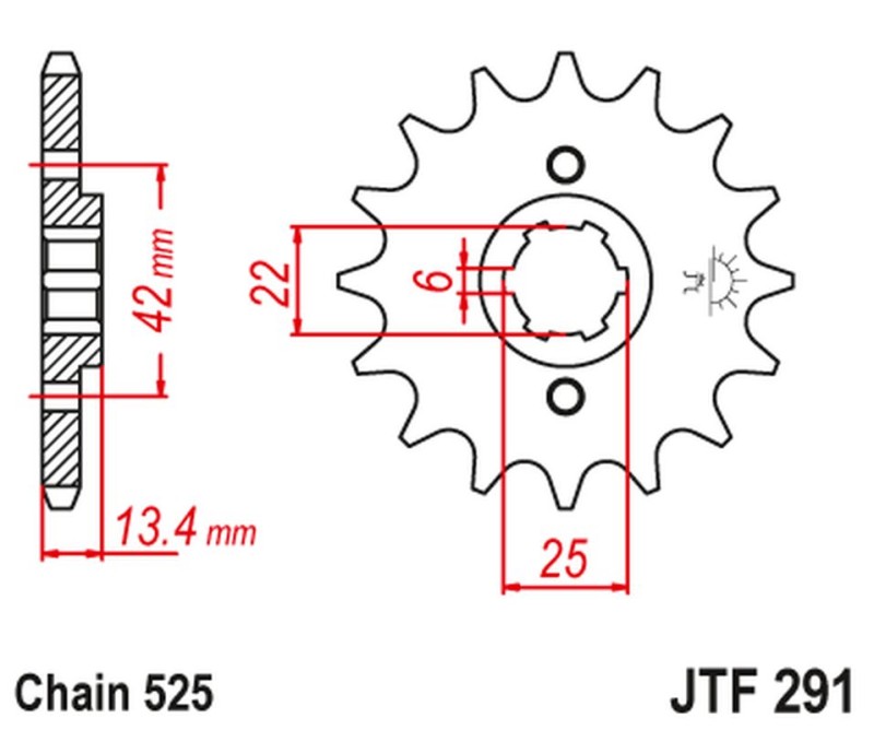 JT ZĘBATKA PRZEDNIA 291 17 HONDA CB 450S '86-'89 (29117JT) (ŁAŃC. 525) (1)