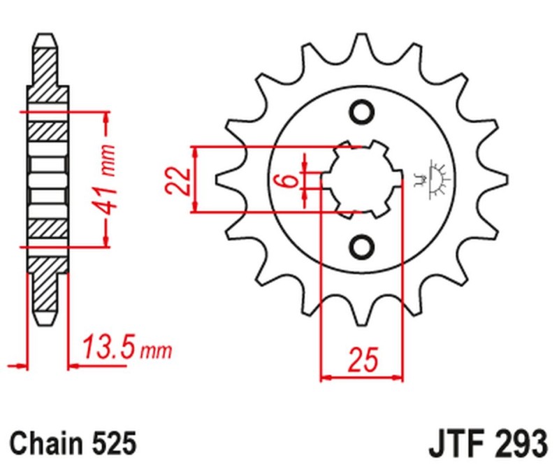 JT ZĘBATKA PRZEDNIA 293 14 HONDA XL 600V '87-'88 (PD06) (29314JT) (ŁAŃC. 525) (-1) (1)