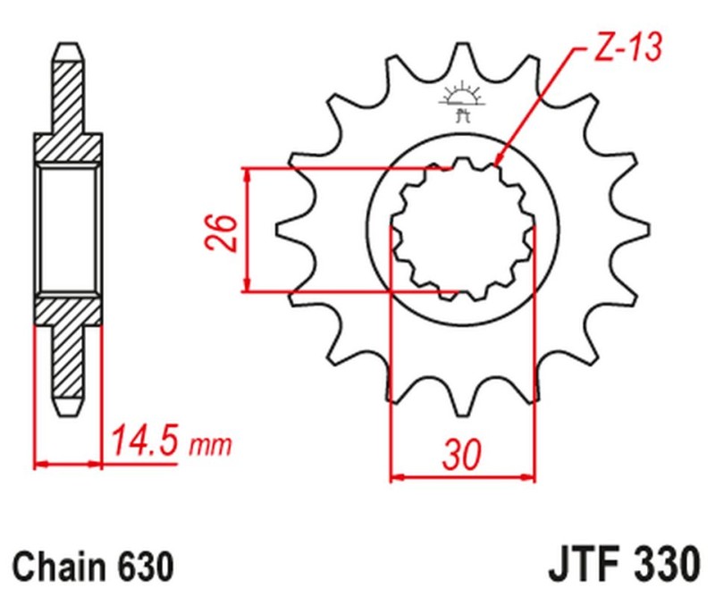 JT ZĘBATKA PRZEDNIA 333 15 HONDA CB 750 F/K '79-80' (RC01)(33315JT) (ŁAŃC. 630) (1)