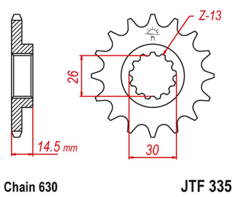 JT ZĘBATKA PRZEDNIA 335 15 HONDA CB 750 F/K '77-78' (33515JT) (ŁAŃC. 630) NA ZAMÓWIENIE (1)