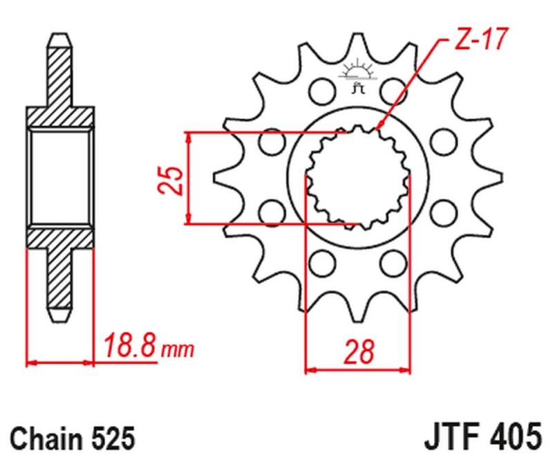JT ZĘBATKA PRZEDNIA 2078M 20 Z GUMĄ BMW F 800R '09-'20 (2078M20JT) (ŁAŃC. 525) (1)