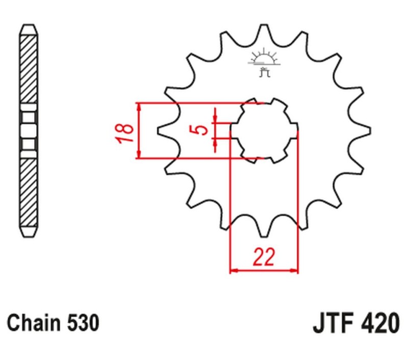 JT ZĘBATKA PRZEDNIA 420 15 SUZUKI GT 500 '75-78', T500 '68-75' (42015JT) (ŁAŃC. 530) NA ZAMÓWIENIE (1)