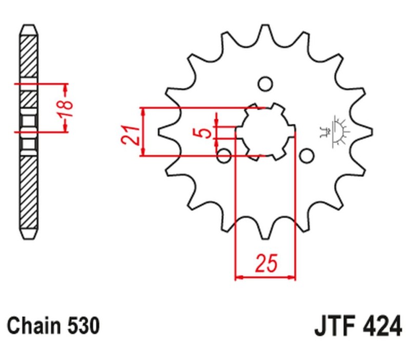 JT ZĘBATKA PRZEDNIA 424 17 SUZUKI GT 380/550/750 (42417JT) (ŁAŃC. 530) NA ZAMÓWIENIE (1)