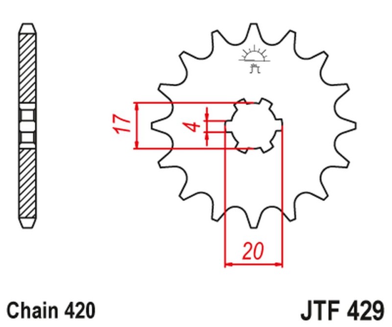 JT ZĘBATKA PRZEDNIA 249 13 SUZUKI RM 50 '81-81' (24913JT) (ŁAŃC. 420) NA ZAMÓWIENIE (1)