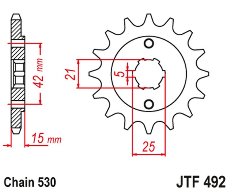 JT ZĘBATKA PRZEDNIA 7003 15 DUCATI 500/600 PANTAH SPORTS '80-84' (700315JT) (ŁAŃC. 530) NA ZAMÓWIENIE (1)