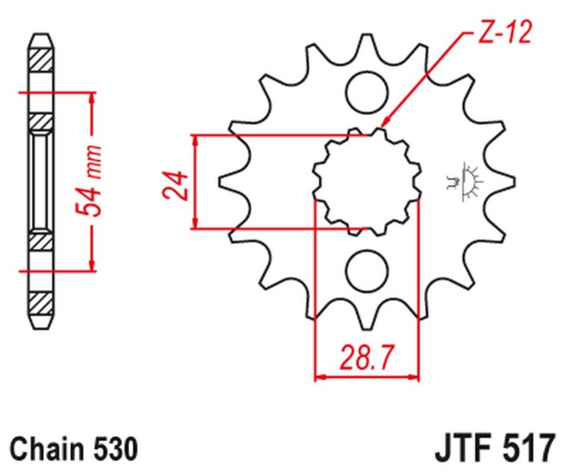 JT ZĘBATKA PRZEDNIA 526 15 KAWASAKI ZZR 1200/1400 (52615JT) (ŁAŃC. 530) (1)