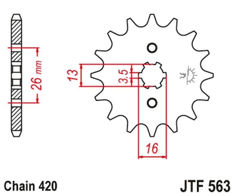 JT ZĘBATKA PRZEDNIA 415 12 SUZUKI TS 50, YAMAHA DT 50MX (41512JT) (ŁAŃC. 420) (1)