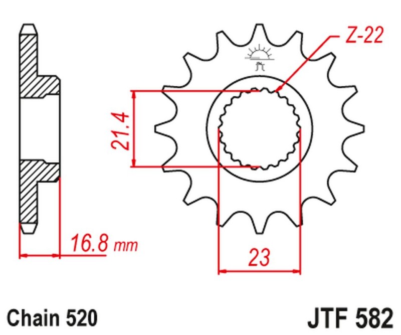 JT ZĘBATKA PRZEDNIA 443 15 YAMAHA XJ 600 DIVERSION '92-'03 (44315JT) (ŁAŃC. 520) (1)