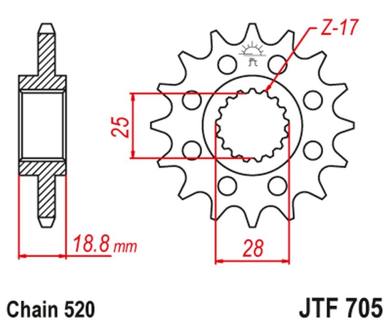 JT ZĘBATKA PRZEDNIA 2098 16 APRILIA 1000 RSV '98-09' (209816JT) (ŁAŃC. 520) (1)