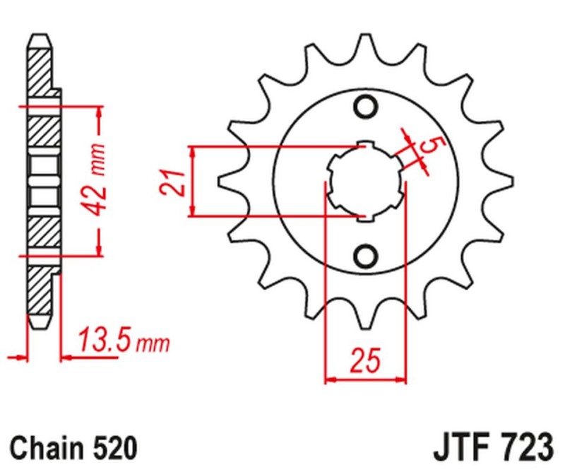 JT ZĘBATKA PRZEDNIA 723 14 CAGIVA 350 ELEPHANT (72314JT) (ŁAŃC. 520) NA ZAMÓWIENIE (1)