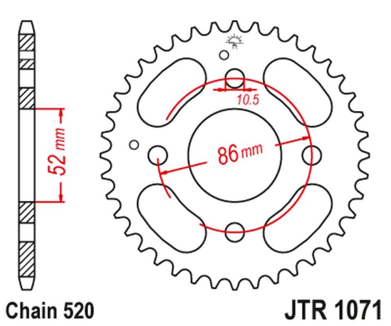 JT ZĘBATKA TYLNA 4621 31 KYMCO MXU/MXR50/150 '02-'13 (462131JT) (ŁAŃC. 520) (1)