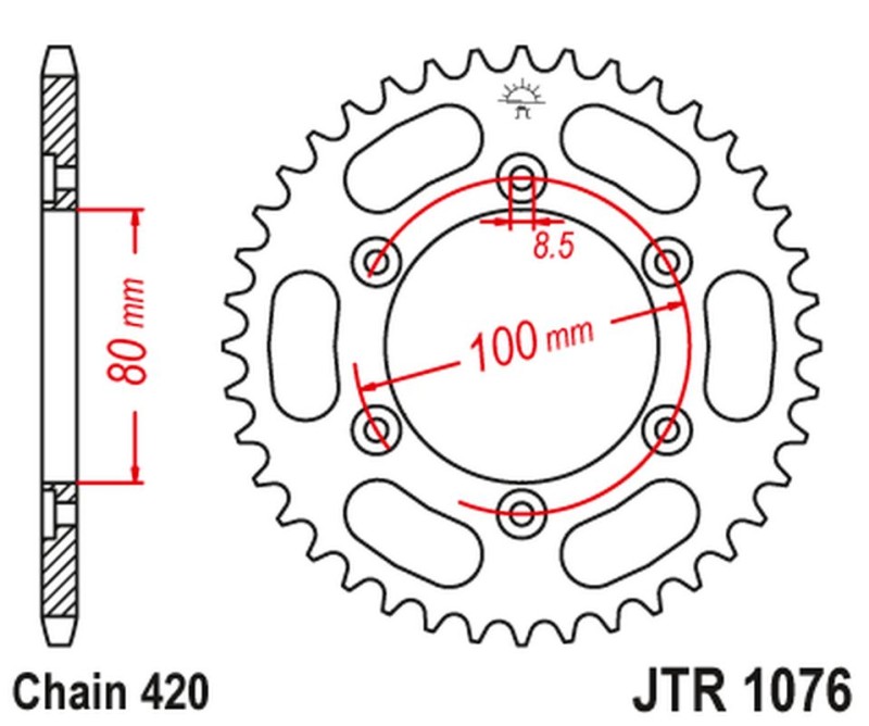 JT ZĘBATKA TYLNA 4429 52 RIEJU 50 SPIKE '02-05', TANGO '03-05' (442952JT) (ŁAŃC.420) (1)