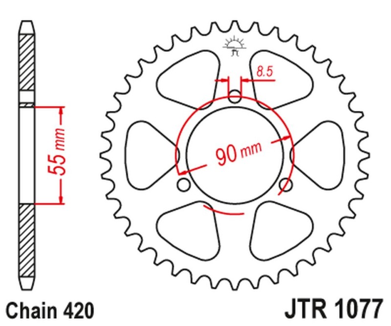 JT ZĘBATKA TYLNA 4575 47 RIEJU 50 RS2 MATRIX/PRO '03-09' NAKED '04-09 (457547JT) (ŁAŃC.420) (1)