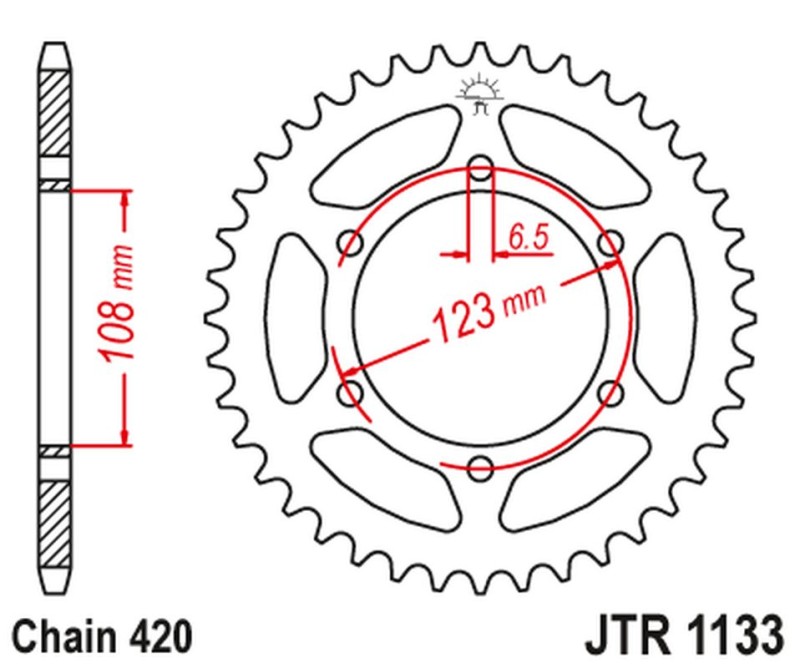 JT ZĘBATKA TYLNA 4412 65 APRILIA SX 50 -18-19 (441265JT) (ŁAŃC.420) (1)
