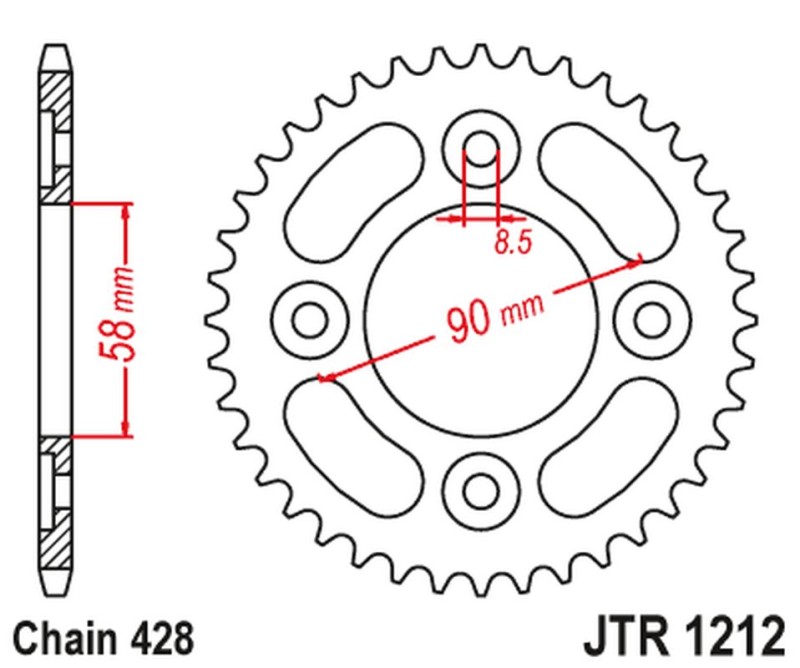 JT ZĘBATKA TYLNA 4462 35 HONDA 110 WAWE/ASTREA GRAND '12-18', 125 INNOVA/SUPRA-X '03-18', SYM VF 125 (446235JT) (ŁAŃC.428) NA ZAMÓWIENIE (1)