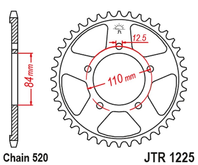 JT ZĘBATKA TYLNA 4734 41 HONDA CB 500X '18-'23, CB500F '22'-23, CBR 500R '22-'23 (ŁAŃC.520) (473441JT) (1)