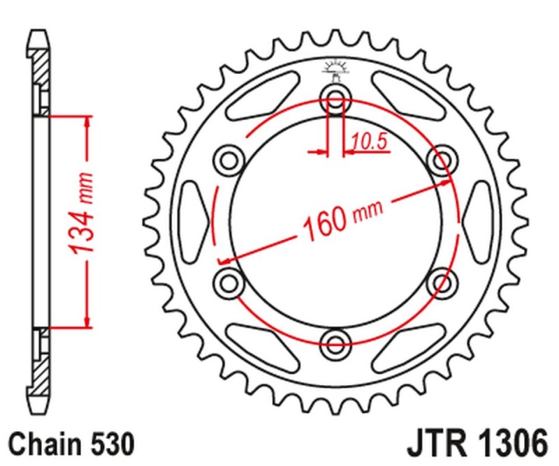 JT ZĘBATKA TYLNA 4399 43 HONDA CBR 900RR '00-'03 (CBR929,954) (439943JT) (ŁAŃC. 530) (1)