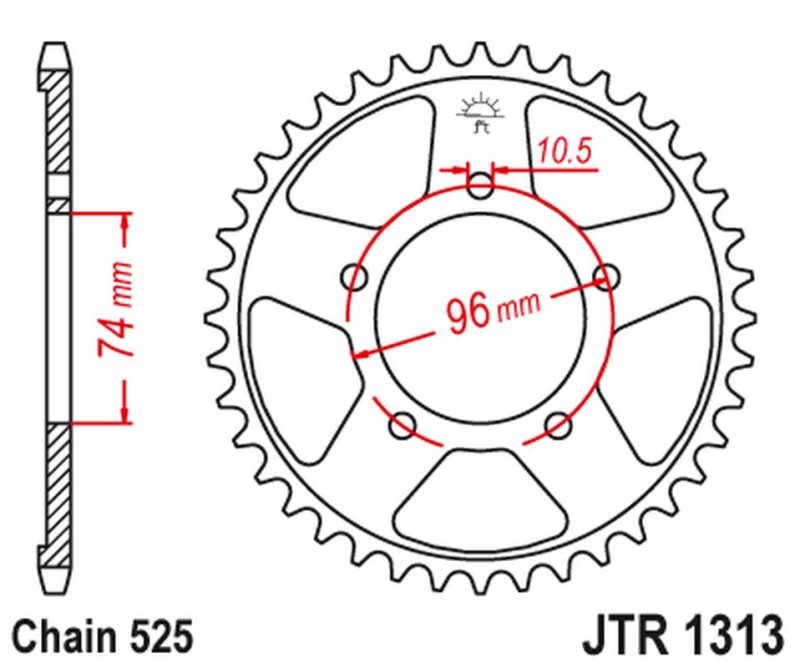 JT ZĘBATKA TYLNA 4343 42 HONDA CBR 400 (NC23) (434342JT) (ŁAŃC.525)NA ZAMÓWIENIE (1)