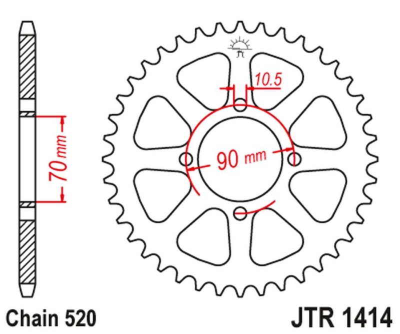 JT ZĘBATKA TYLNA 5302 41 KAWASAKI KSF 250 MOJAVE '87-04', KEF 300 LAKOTA '95-03' (530241JT) (ŁAŃC.520) (1)