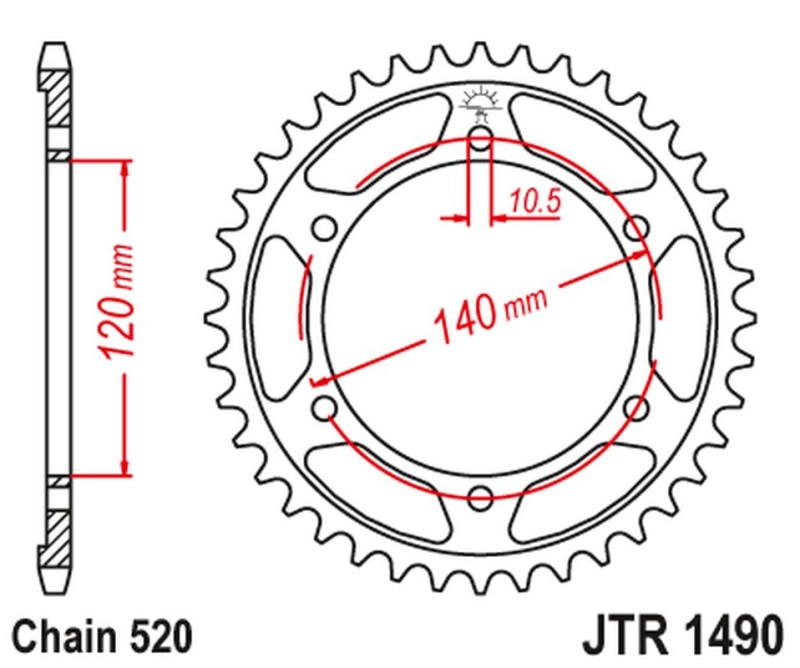 JT ZĘBATKA TYLNA 475 42 KAWASAKI KLR 250 84-05 (47542JT) (ŁAŃC. 520) (1)