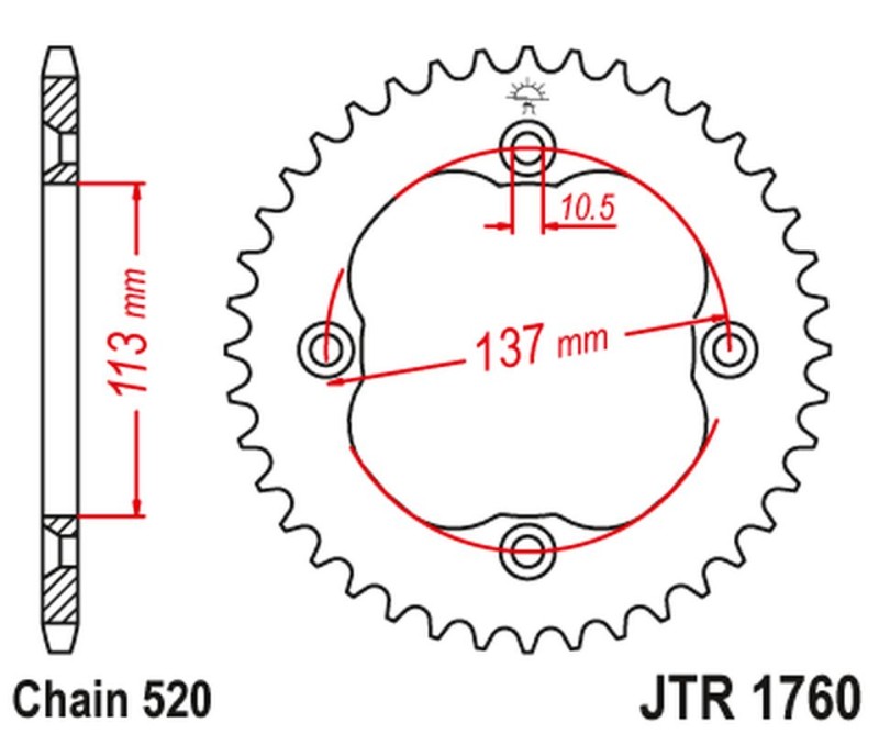 JT ZĘBATKA TYLNA 4509 38 SUZUKI LTZ 400 '09-'12 (450938JT) (ŁAŃC. 520) (1)