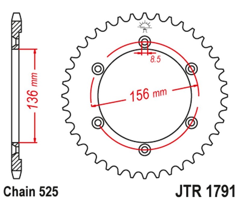 JT ZĘBATKA TYLNA 4365 42 SUZUKI DR 650 SE '96-'12 (436542JT) (ŁAŃC. 525) (1)
