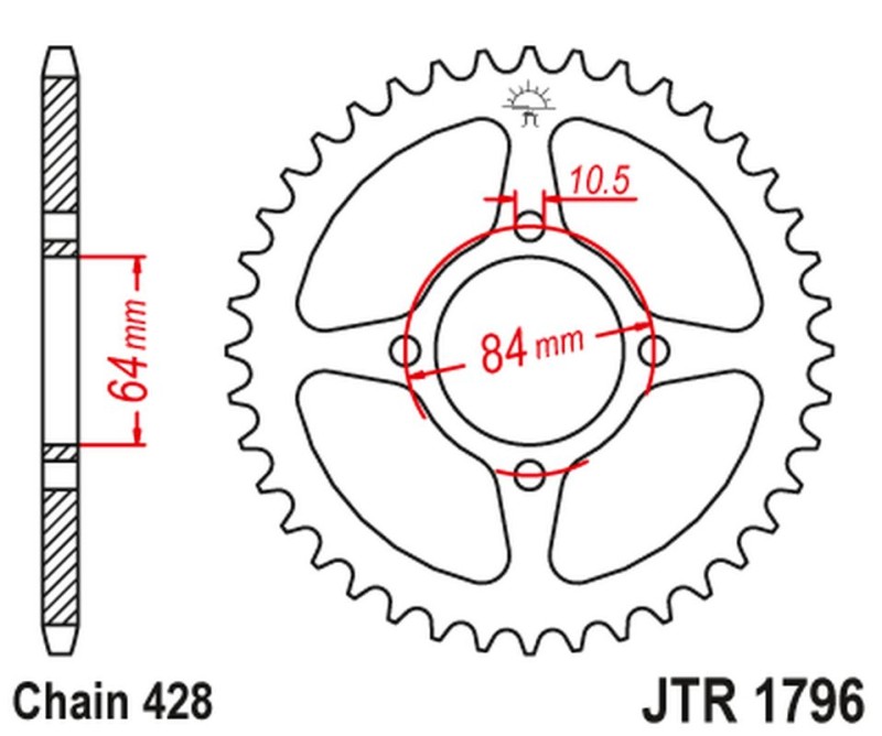 JT ZĘBATKA TYLNA 4467 51 SUZUKI RV 125 VAN VAN '03-16' (446751JT) (ŁAŃC.520) (1)