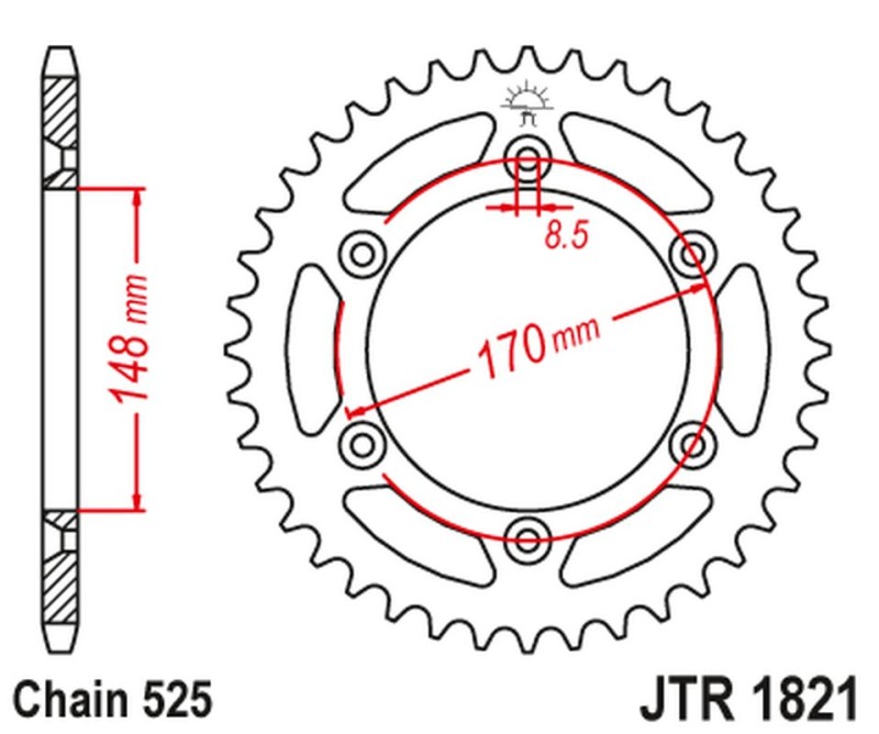 JT ZĘBATKA TYLNA 804 47 SUZUKI DR 800 BIG '94' (80447JT) (ŁAŃC.525) (1)