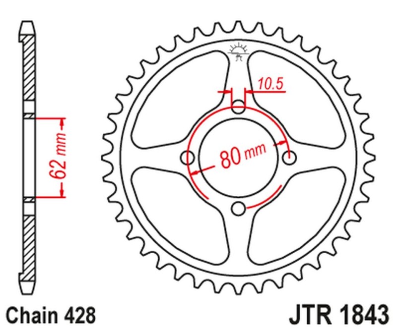 JT ZĘBATKA TYLNA 843 49 YAMAHA TT-R 125 '02-21' (84349JT) (ŁAŃC.428) (1)