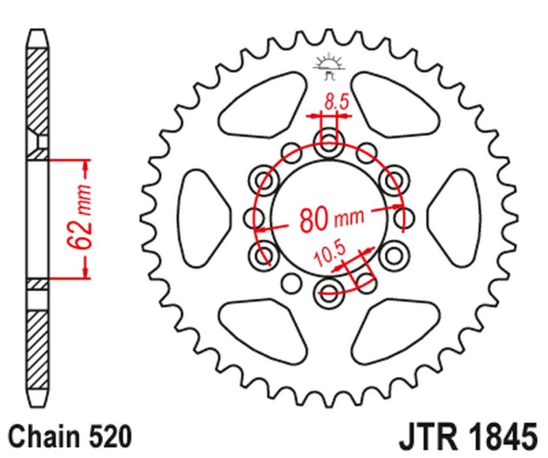 JT ZĘBATKA TYLNA 4324 37 YAMAHA TDR 125 '93-'99 (432437JT) (ŁAŃC. 428) NA ZAMÓWIENIE (1)