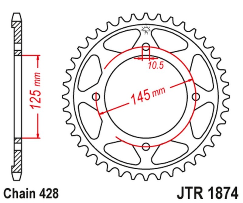 JT ZĘBATKA TYLNA 4482 56 YAMAHA XVS 125 DRAG STAR '00-04, XVS 250 DRAG STAR '01-04' (448256JT) (ŁAŃC. 428) (1)
