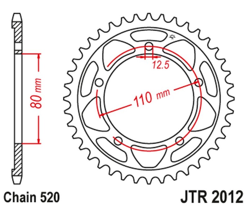 JT ZĘBATKA TYLNA 4350 42 TRIUMPH 865 AMERICA/AMERICA LT/SPEEDMASTER '14-17' (435042JT) (ŁAŃC520) (1)