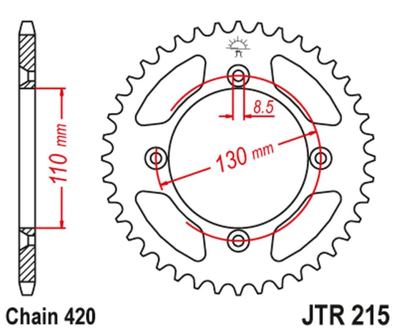 JT ZĘBATKA TYLNA 4306 46 HONDA CR 80/85 '85-'07 (430646JT) (ŁAŃC. 420) (1)