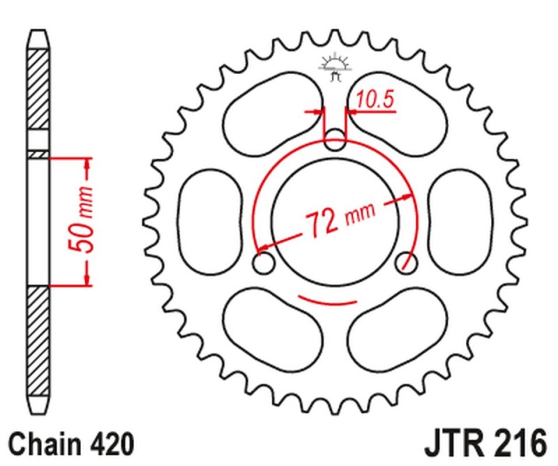 JT ZĘBATKA TYLNA 251 36 HONDA NSR 50/75 '89-'93 (25136JT) (ŁAŃC. 420) (1)