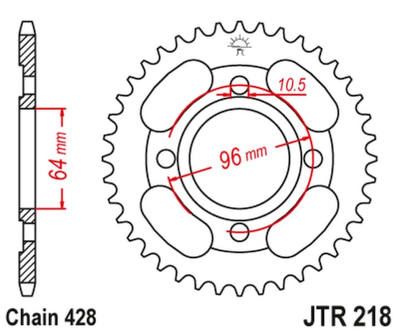 JT ZĘBATKA TYLNA 4521 44 HONDA CG 125 '00-06 (452144JT) (ŁAŃC.428) (1)