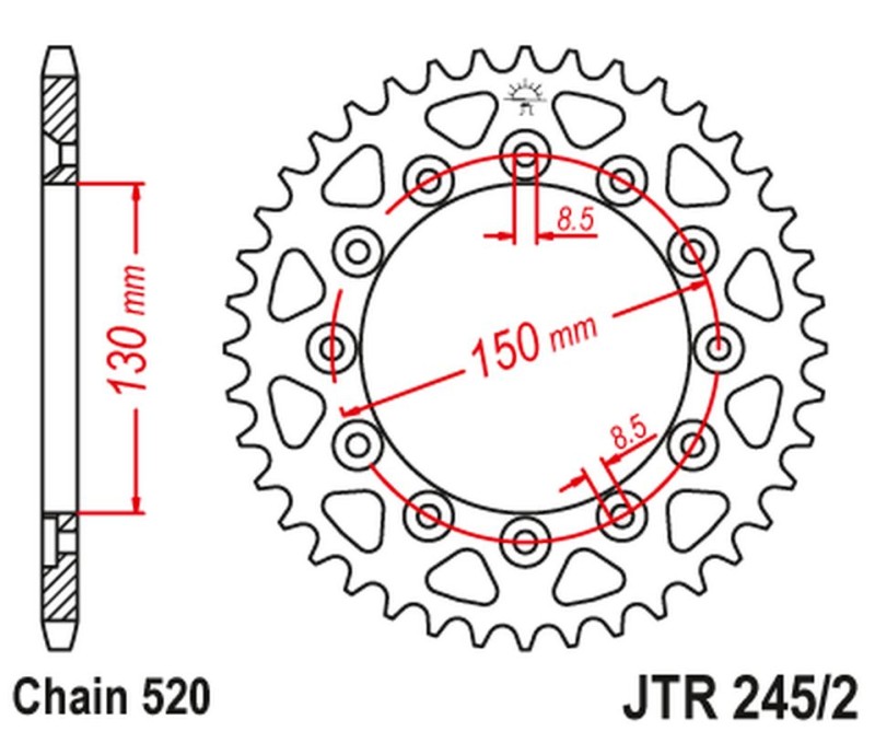 JT ZĘBATKA TYLNA 270 49 YAMAHA YZ/YZF/WRF '99-'24 (27049JT) (ŁAŃC. 520) (1)