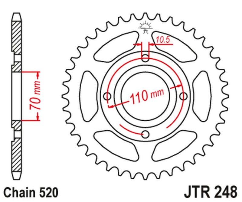 JT ZĘBATKA TYLNA 281 44 HONDA CB 250 RSA '80-83' (28144JT) (ŁAŃC520) (1)