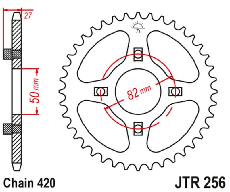 JT ZĘBATKA TYLNA 261 46 HONDA ATC/TRX 70 '82-87' XL/XR 75/80 '74-84' (26146JT) (ŁAŃC.420) (1)